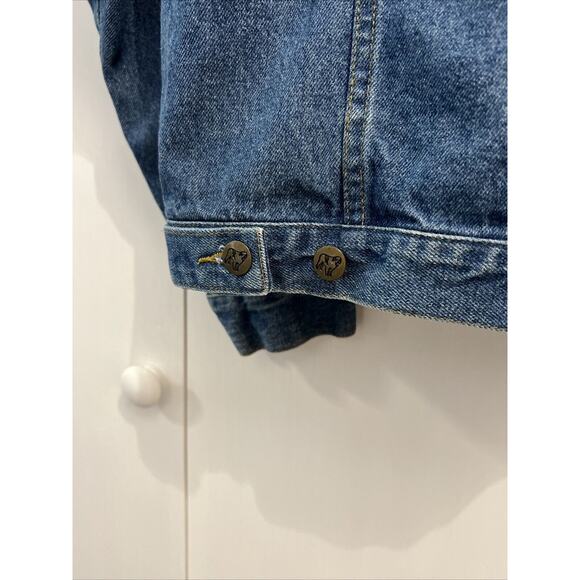 VTG 90s/Y2K BIG DOGS Jean Jacket Sz L Grunge/Trucker Denim FUN & ATTITUDE - Picture 10 of 10